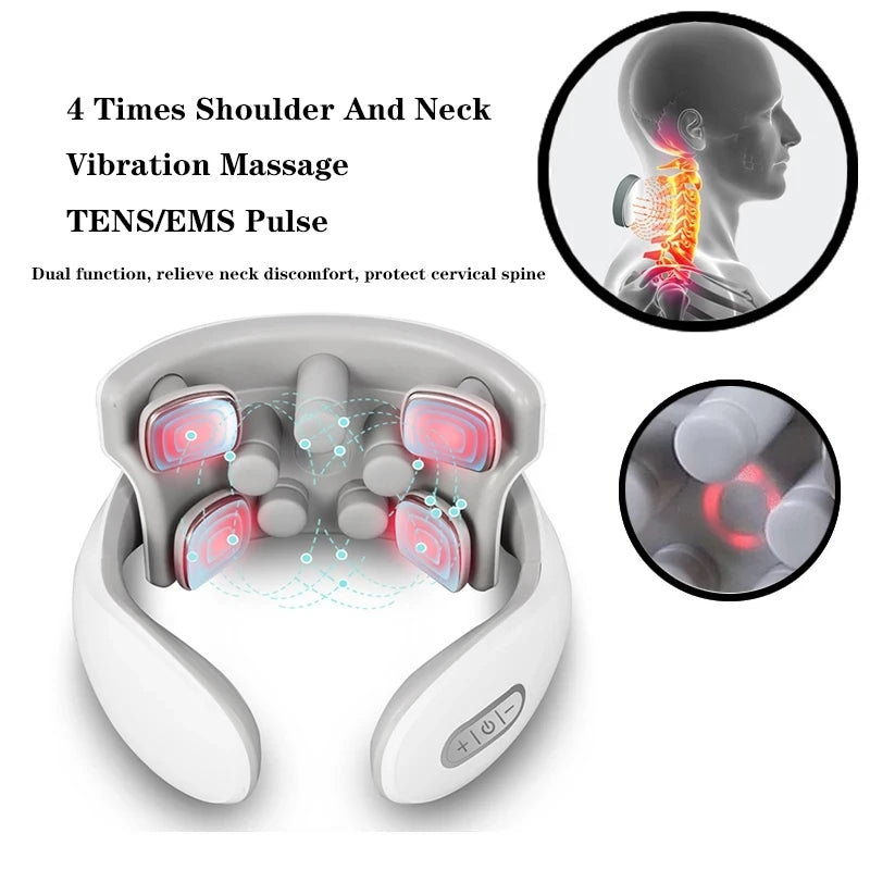 Smart Neck Massager with Heat & Red Light Therapy