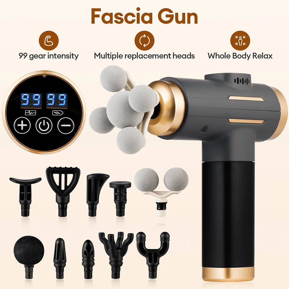 11-in-1 Percussion Massage Gun - 99-Level Deep Muscle Relief