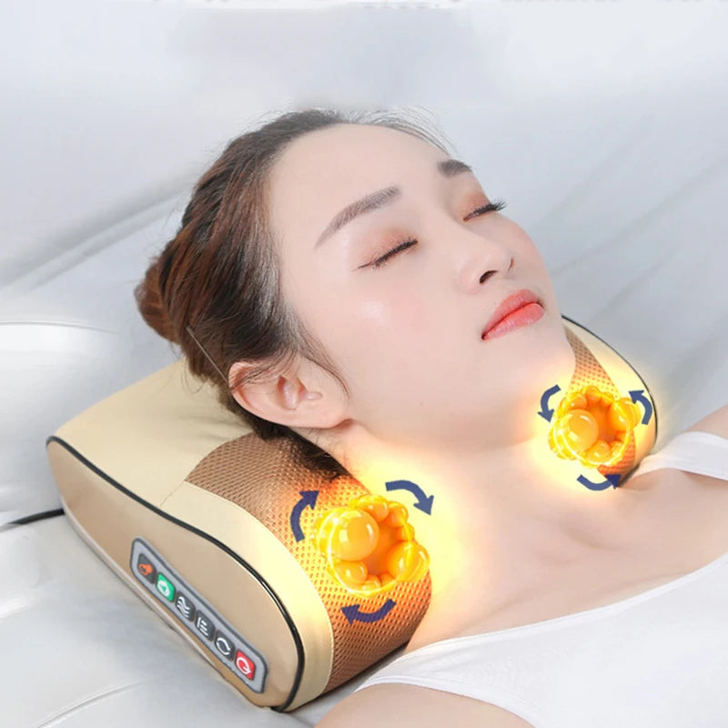 Shiatsu Massage Pillow - Infrared Heat for Neck, Back & Feet