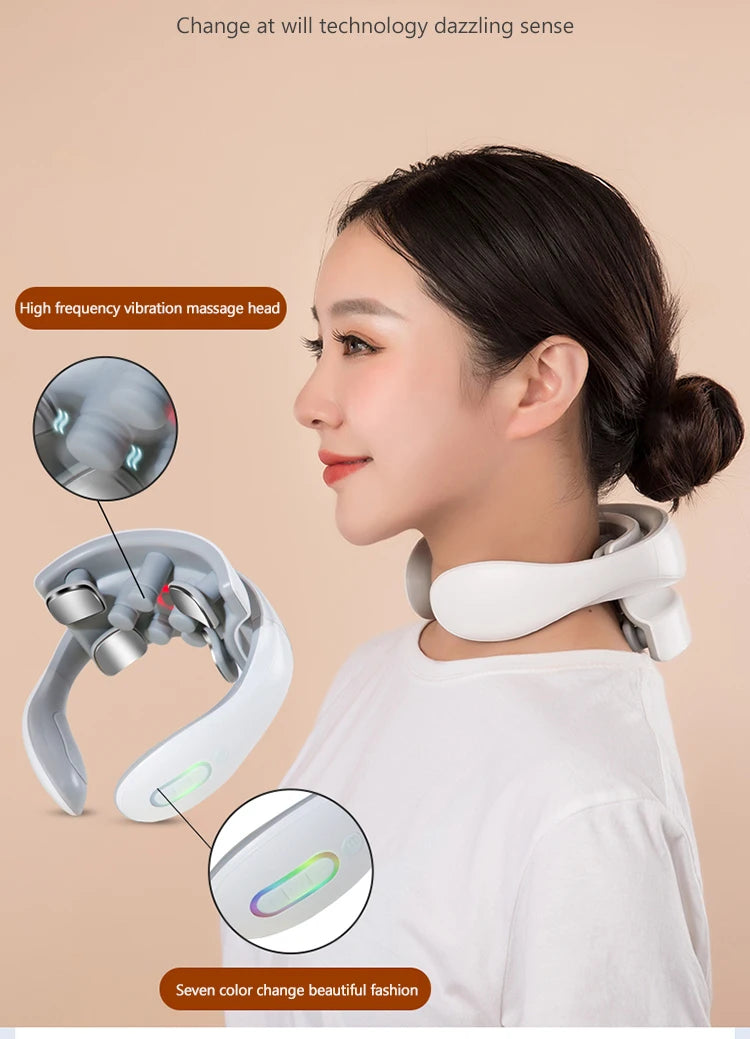 Smart Neck Massager with Heat & Red Light Therapy